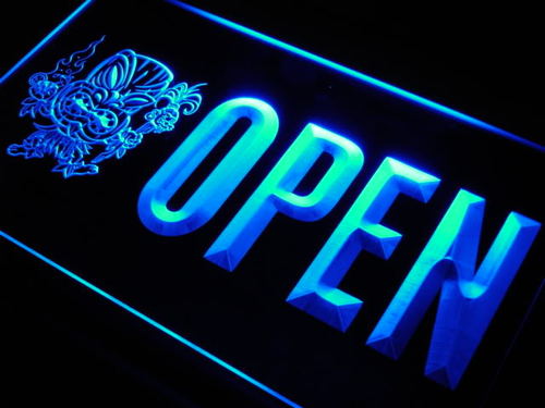 OPEN Tiki Bar Mask Beer Pub Club Neon Light Sign
